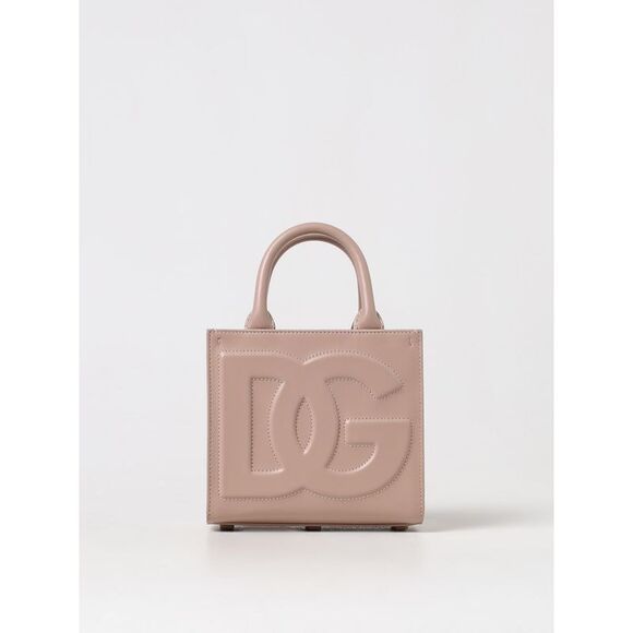 Dolce & Gabbana Pink Exotic Leather Mini Mirror Tassel Makeup Bag